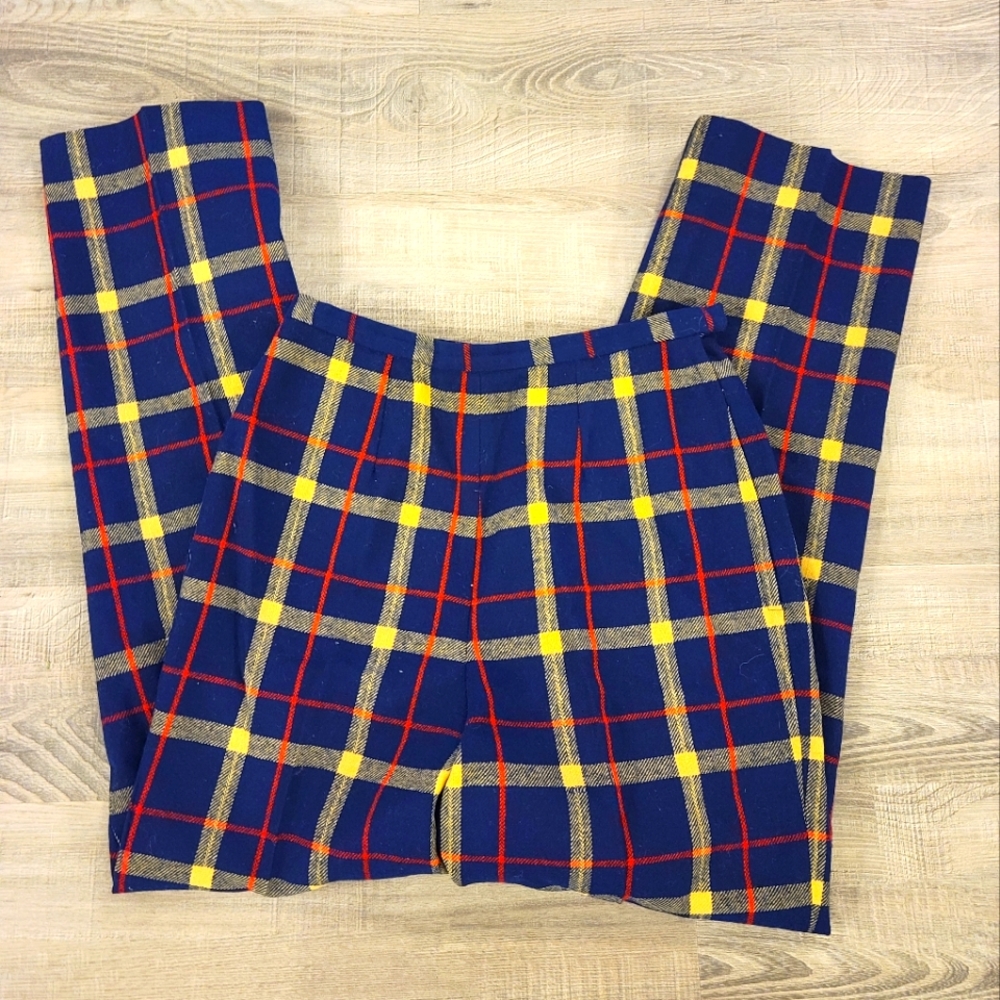 Vintage 70s Pendleton wool pants, size 4, plaid pants
